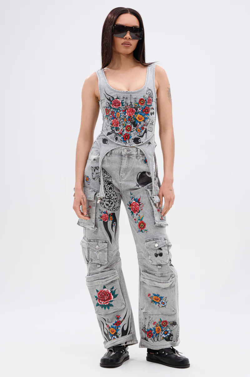 ARBOREAL DENIM CARGO PANTS