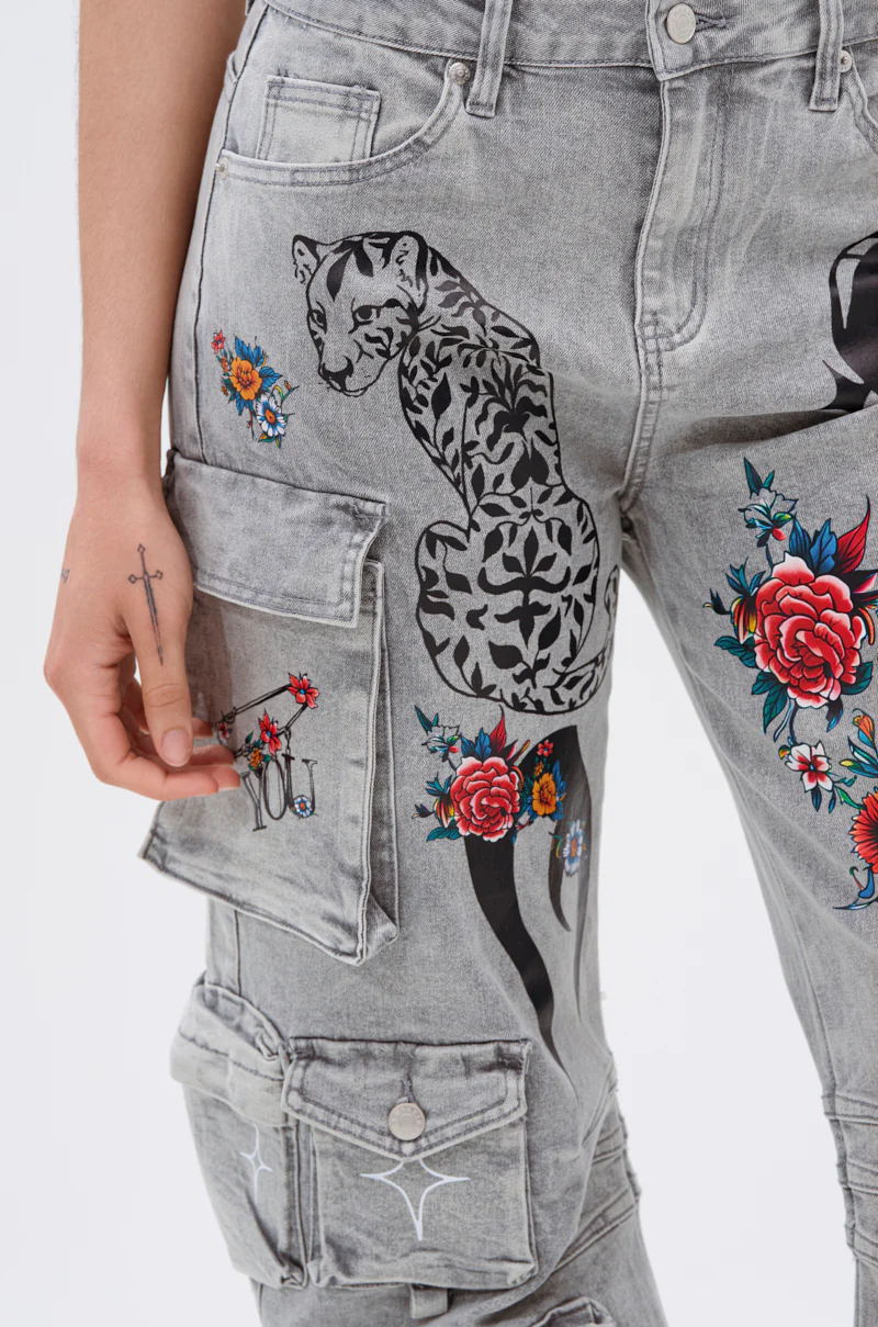 ARBOREAL DENIM CARGO PANTS - Image 8