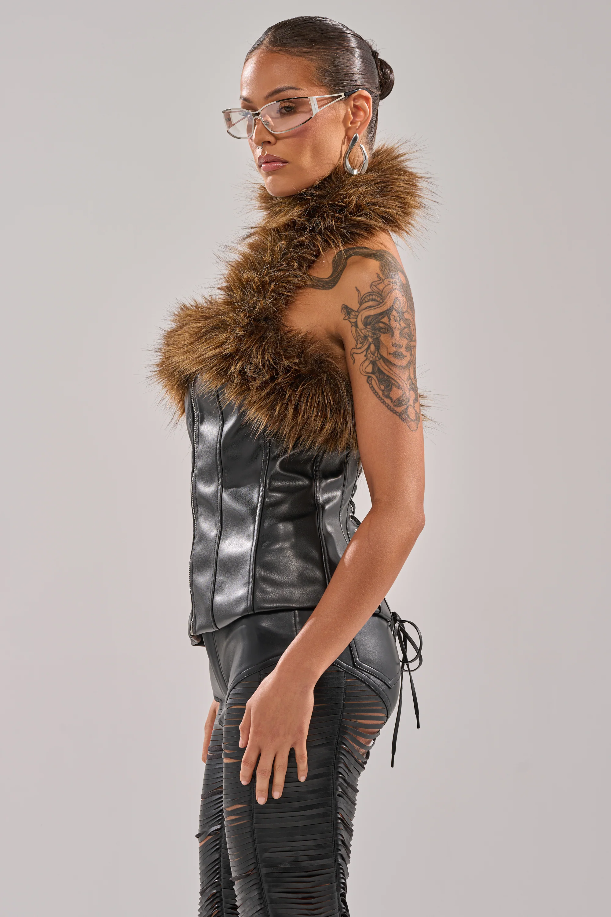 ARE YOU FOR REAL FUR TRIM CORSET - Image 5