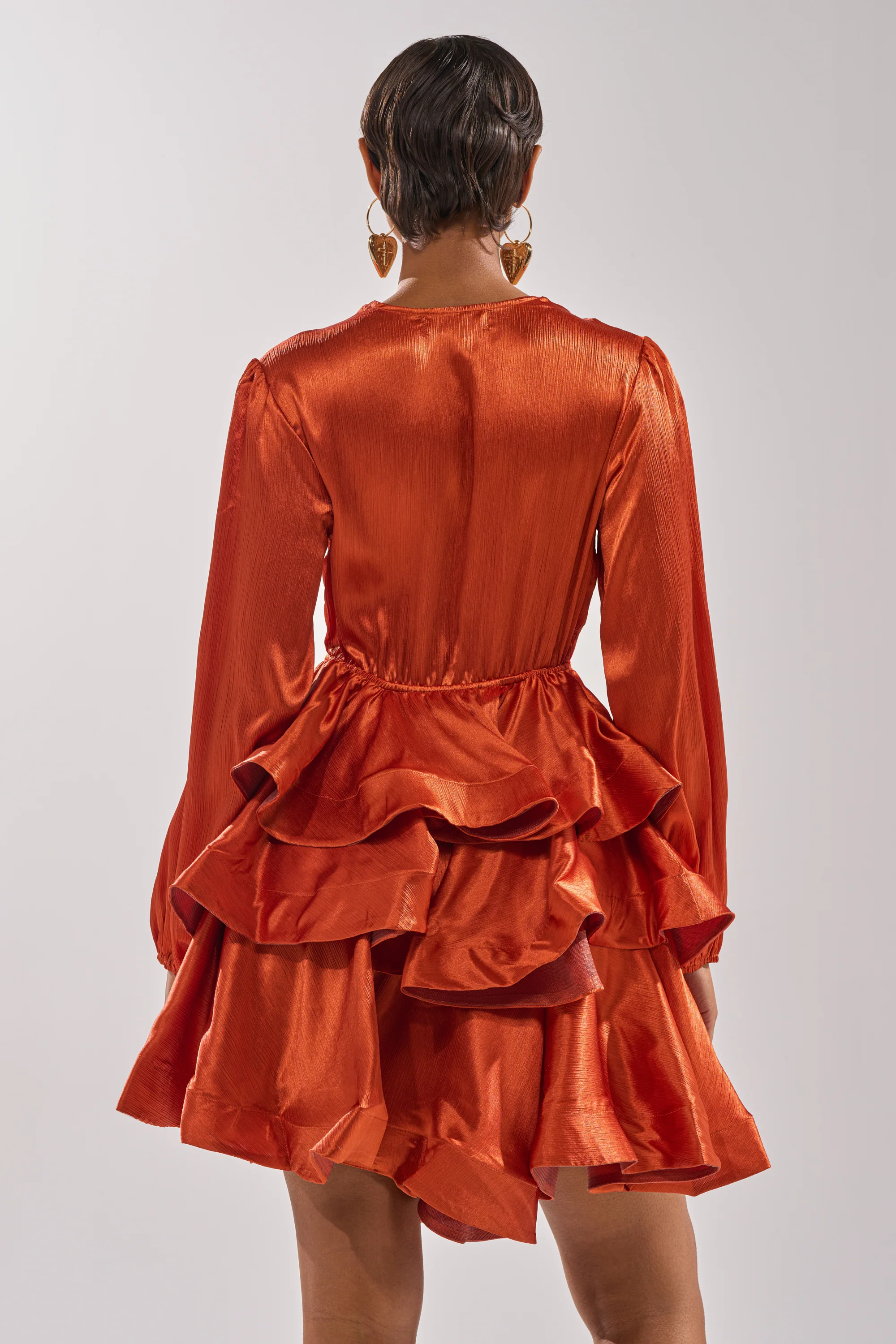 ARIANA SATIN RUFFLED MINI DRESS - Image 5