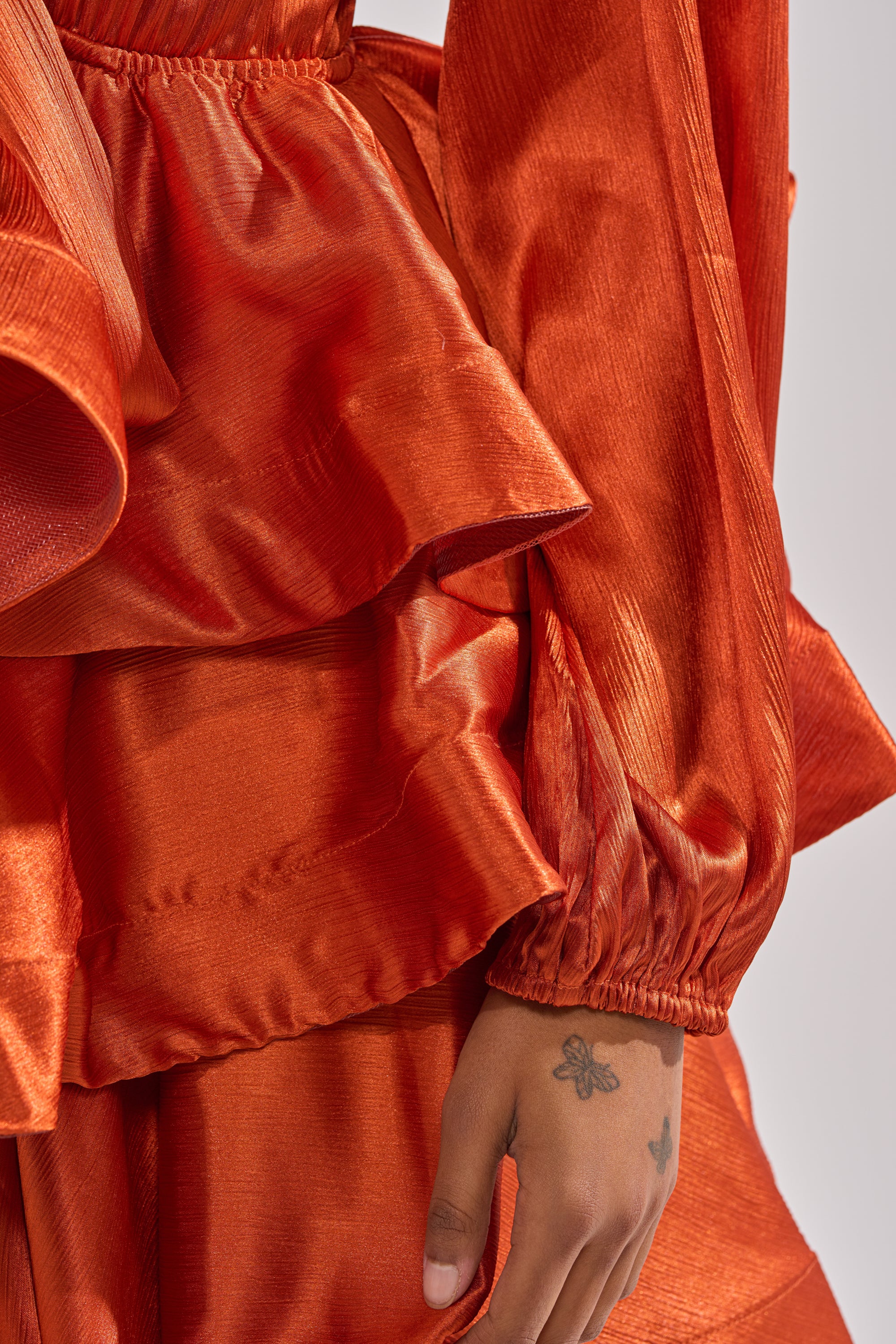 ARIANA SATIN RUFFLED MINI DRESS - Image 8
