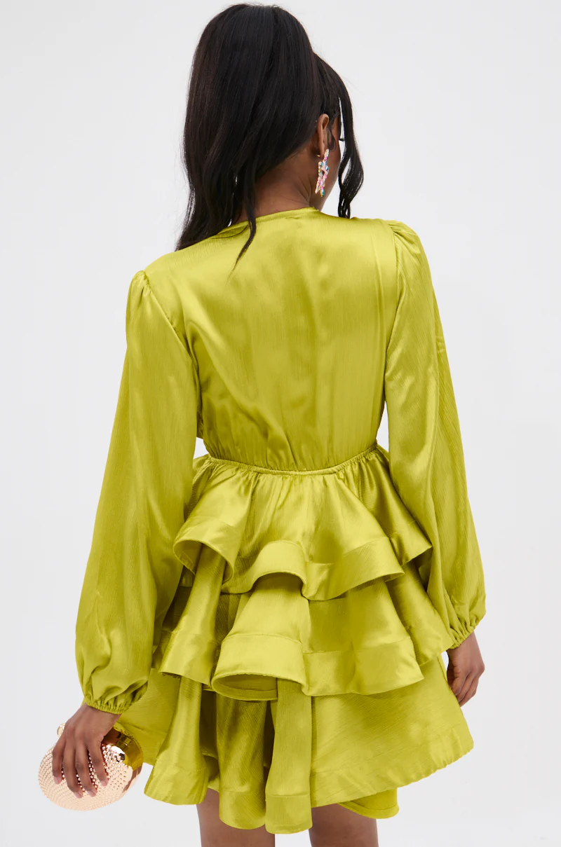 ARIANA SATIN RUFFLED MINI DRESS - Image 5