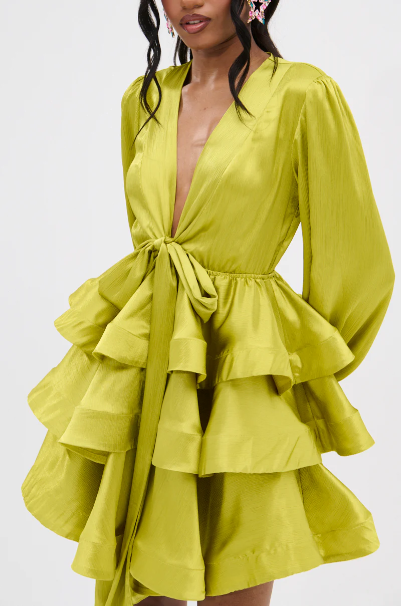 ARIANA SATIN RUFFLED MINI DRESS - Image 8
