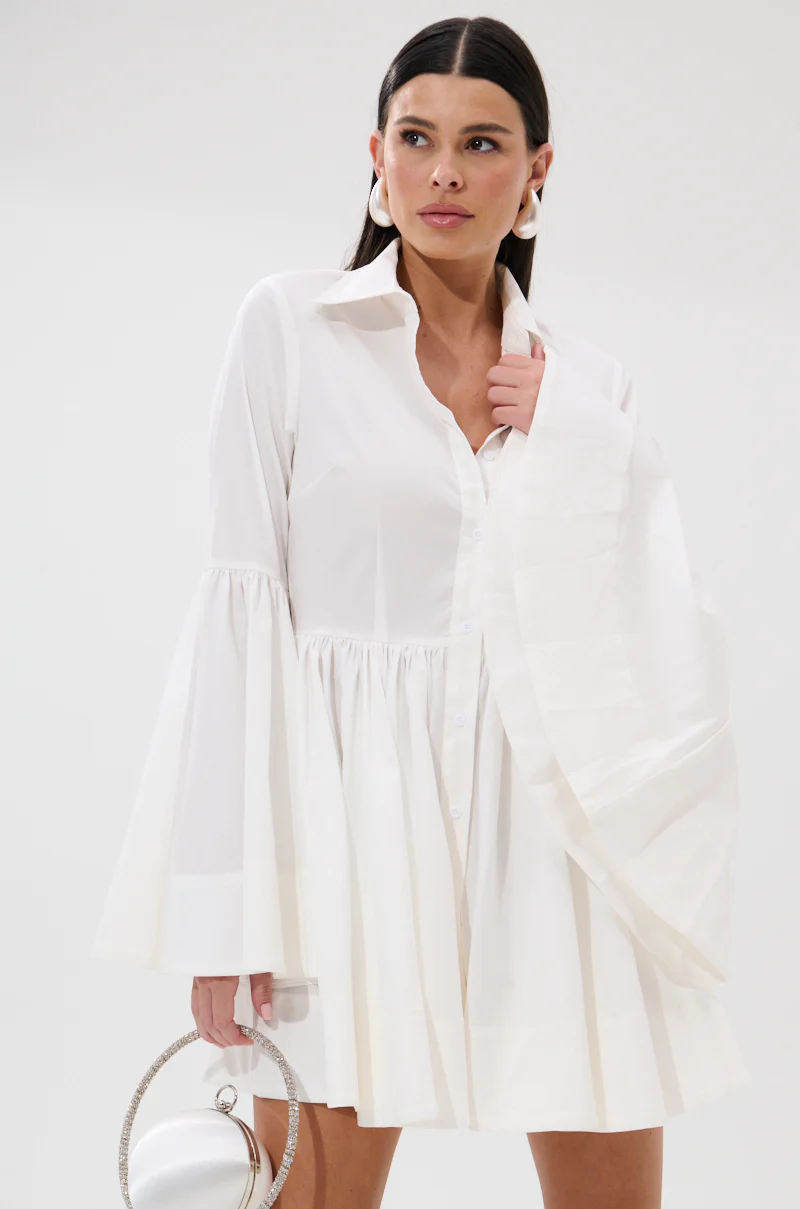 AROUND THE WORLD POPLIN MINI DRESS - Image 3