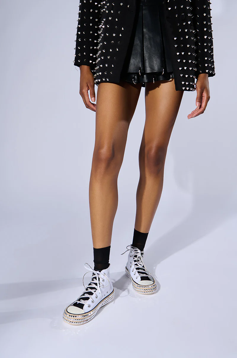 ASH BLACK WHITE EMBELLISHED SNEAKER - Image 3
