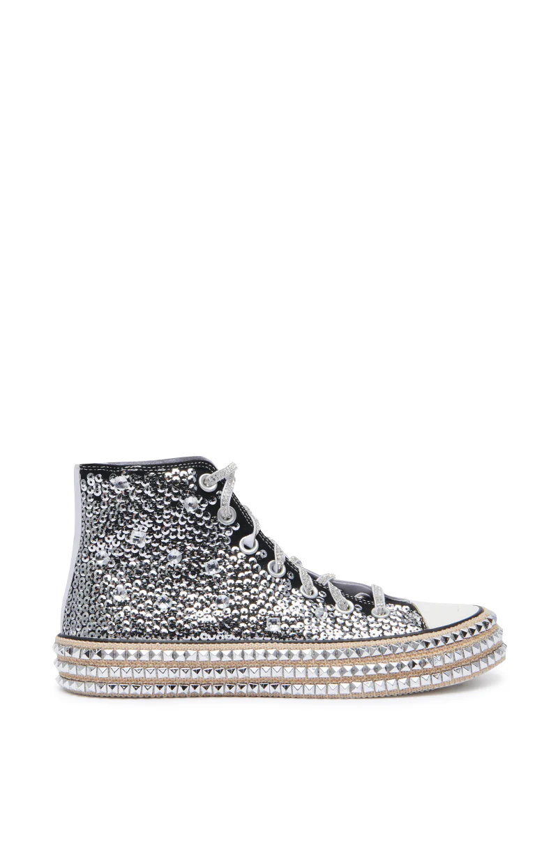 ASH BLACK WHITE EMBELLISHED SNEAKER - Image 5