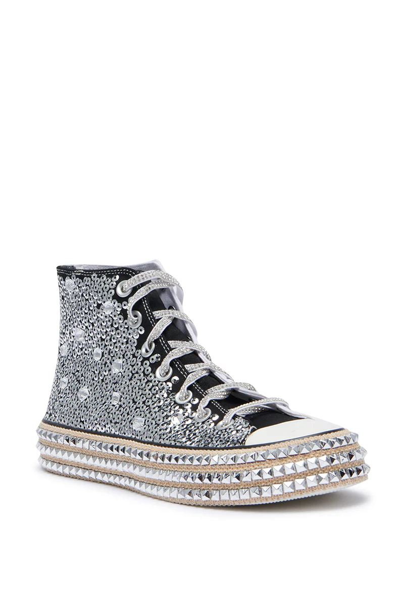 ASH BLACK WHITE EMBELLISHED SNEAKER - Image 6