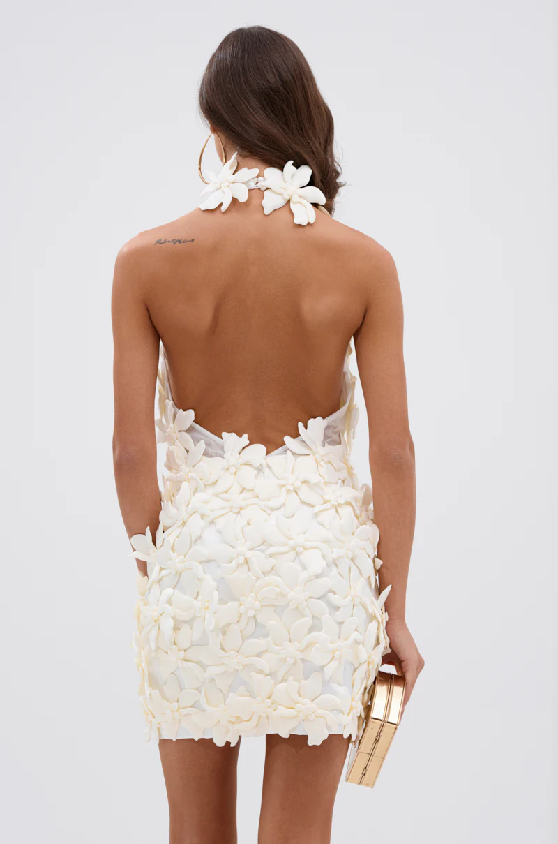 ASHLEY FLORAL MINI DRESS IN WHITE - Image 5