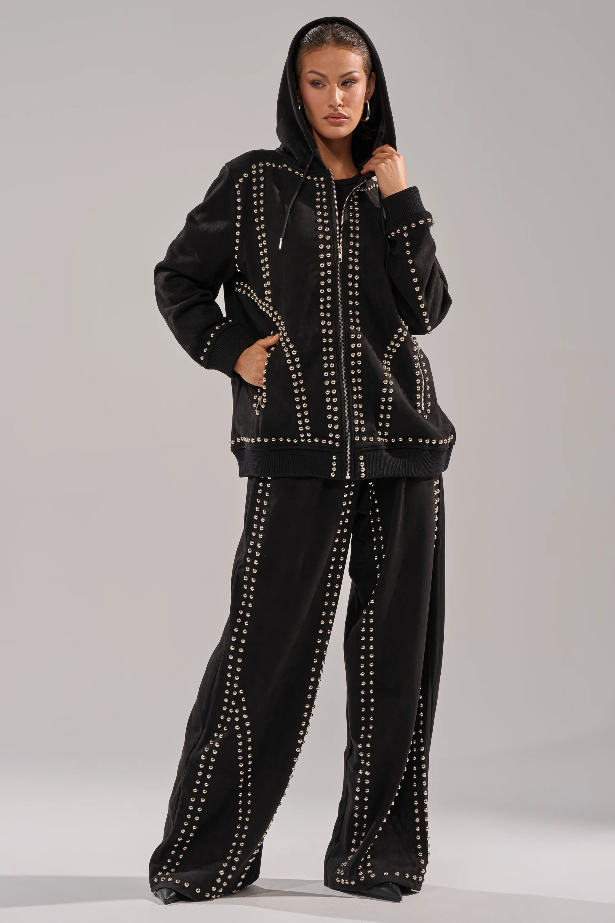 ASHLEY STUDDED WIDE LEG JOGGER - Image 6
