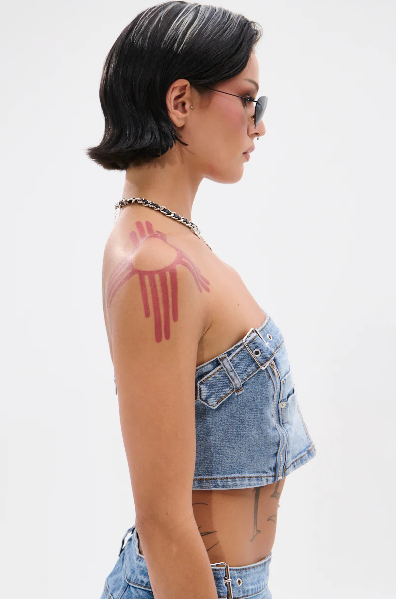 ASHLIN DENIM TUBE TOP - Image 5