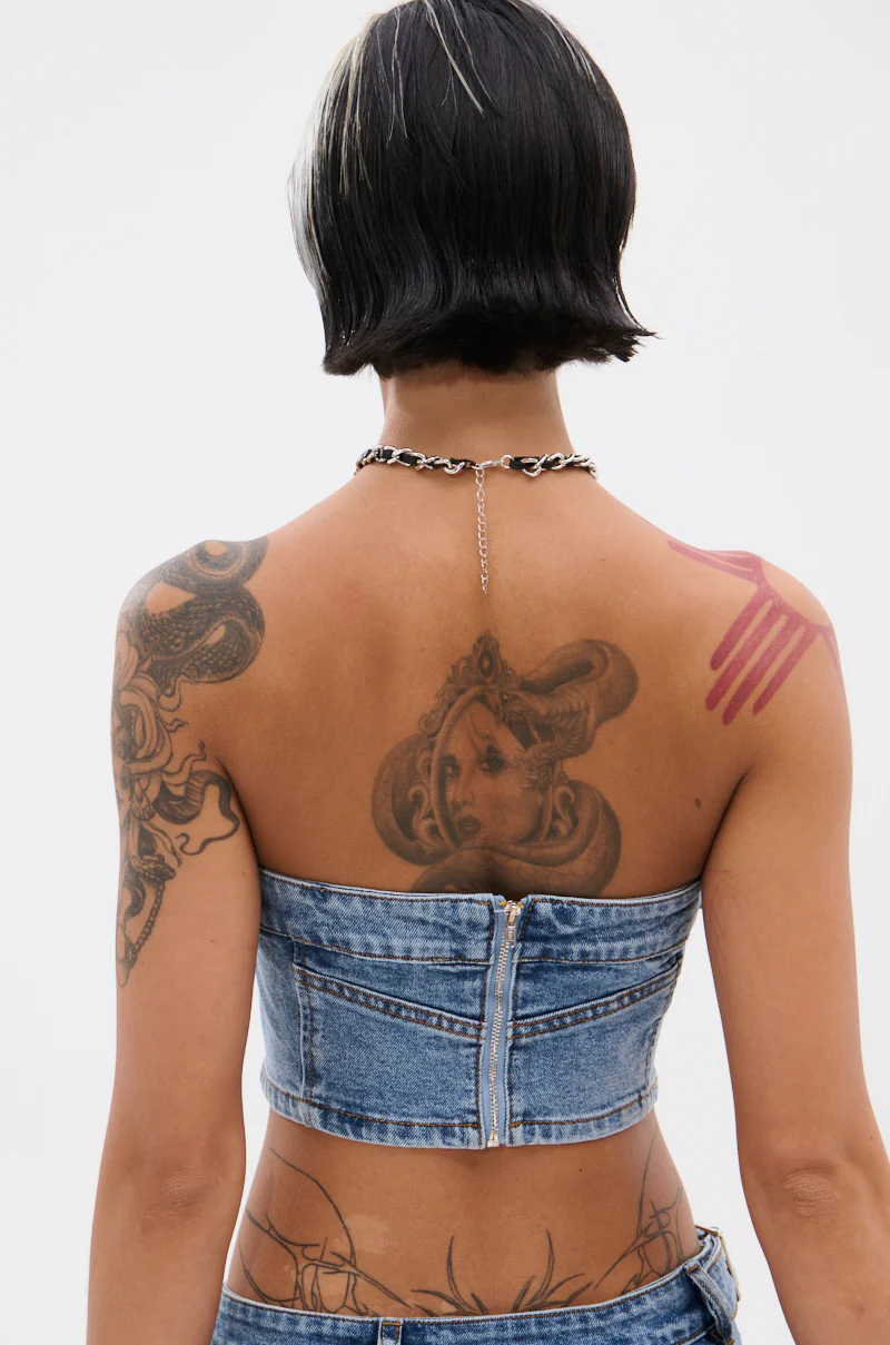 ASHLIN DENIM TUBE TOP - Image 6