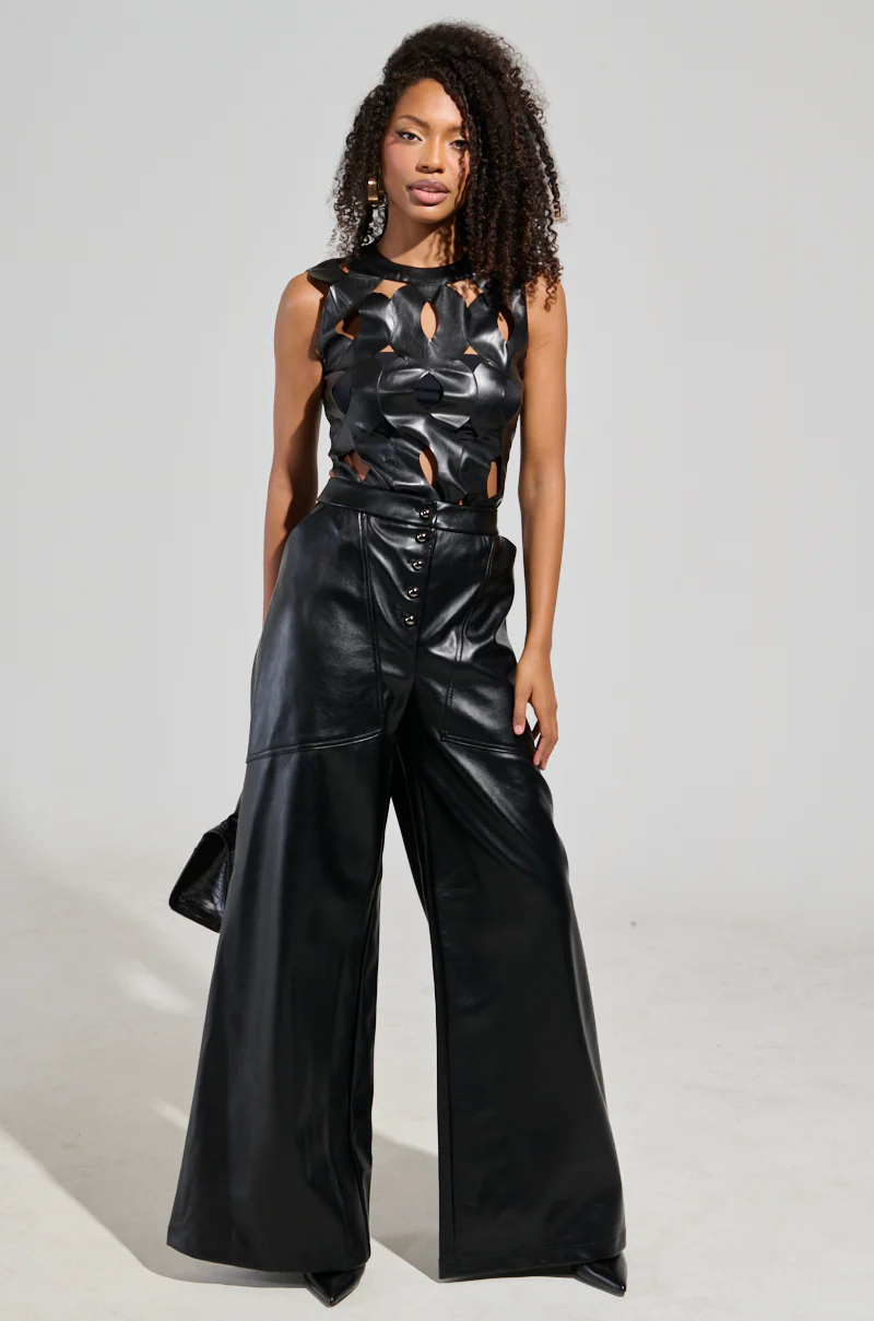ASHLYN FAUX LEATHER PANT IN BLACK - Image 2