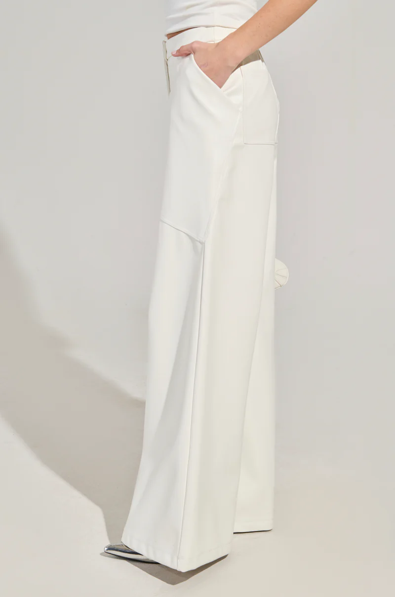 ASHLYN FAUX LEATHER PANT IN WHITE - Image 4