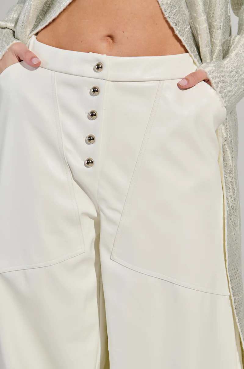 ASHLYN FAUX LEATHER PANT IN WHITE - Image 8