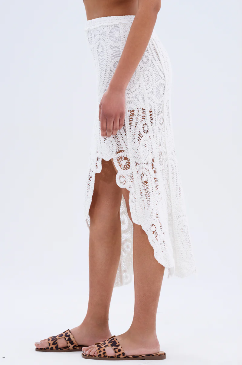 ASYMMETRICAL CROCHET PAISLEY MIDI SKIRT - Image 4
