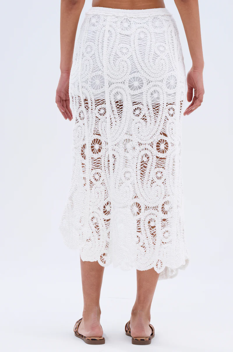 ASYMMETRICAL CROCHET PAISLEY MIDI SKIRT - Image 5