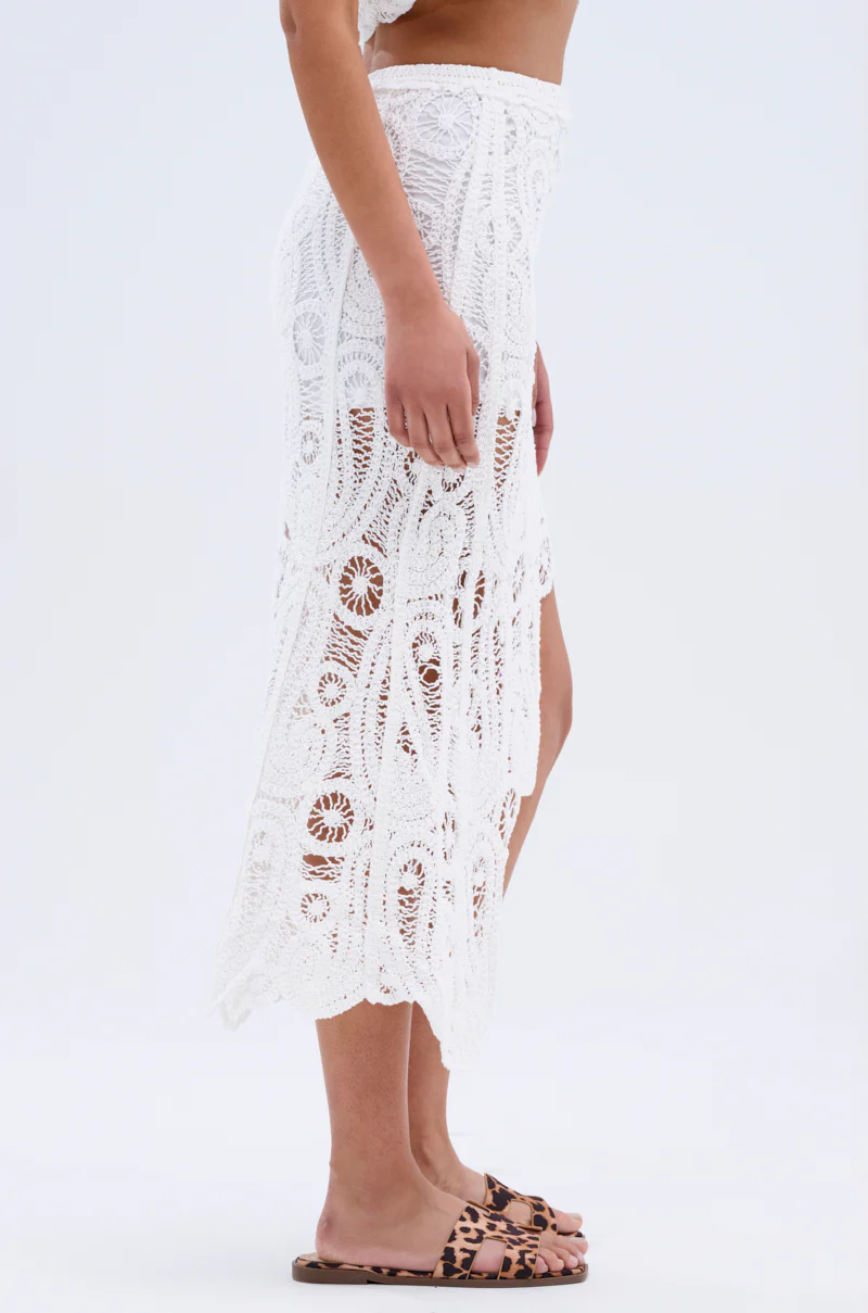ASYMMETRICAL CROCHET PAISLEY MIDI SKIRT - Image 6