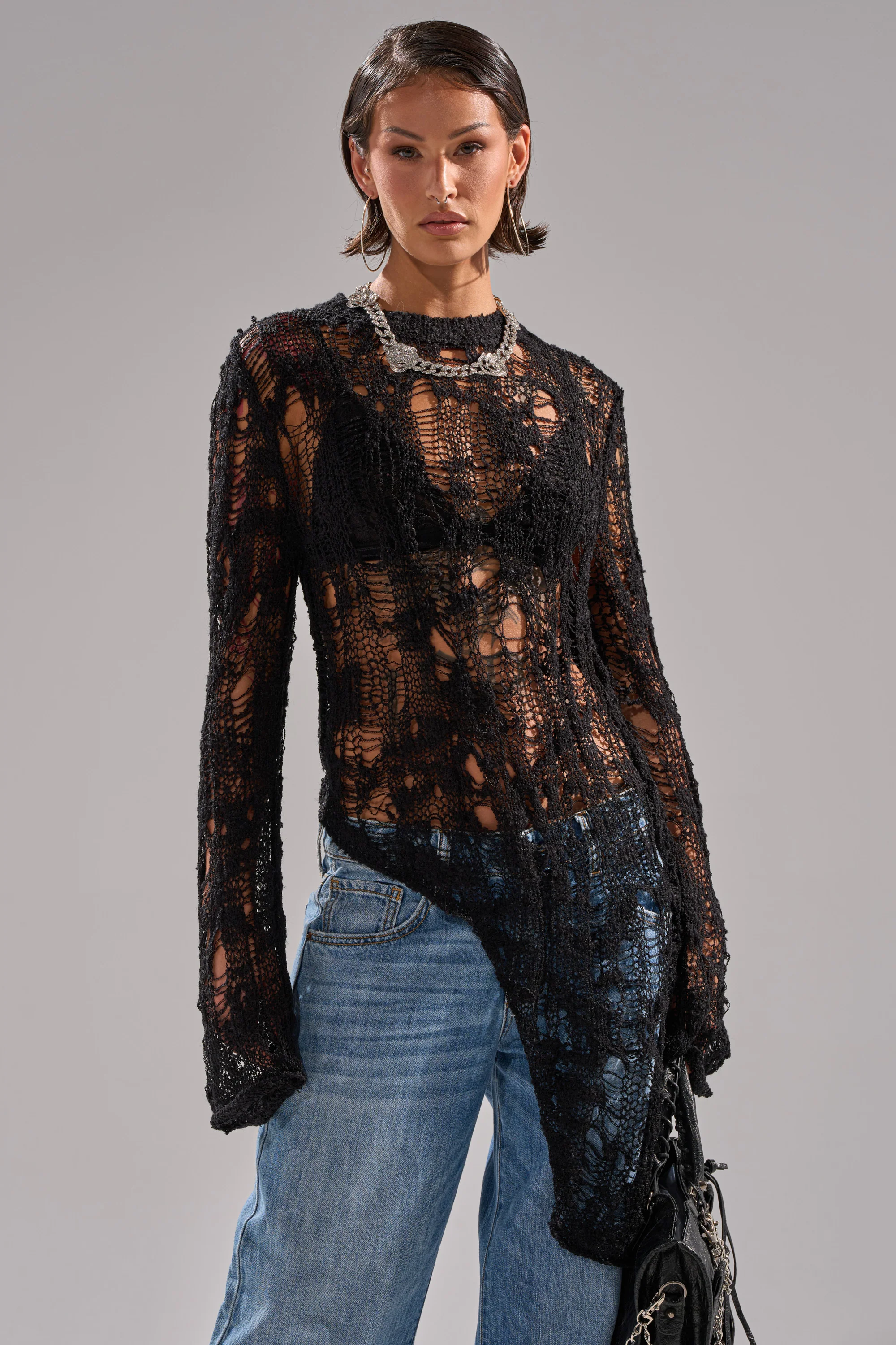 ASYMMETRICAL KNIT SWEATER - Image 2
