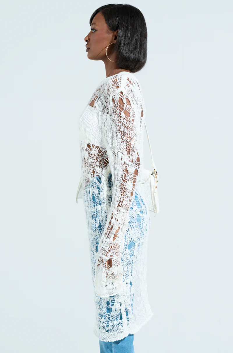 ASYMMETRICAL KNIT TOP IN IVORY - Image 3