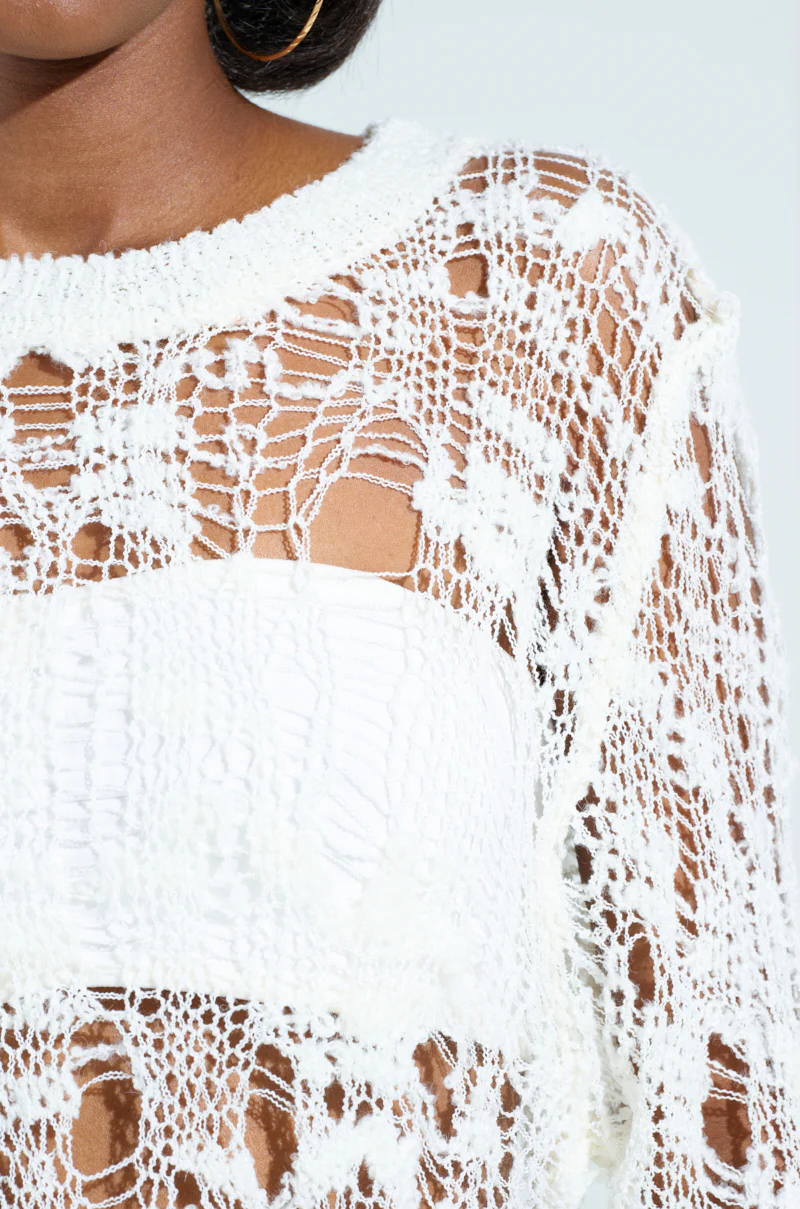 ASYMMETRICAL KNIT TOP IN IVORY - Image 8