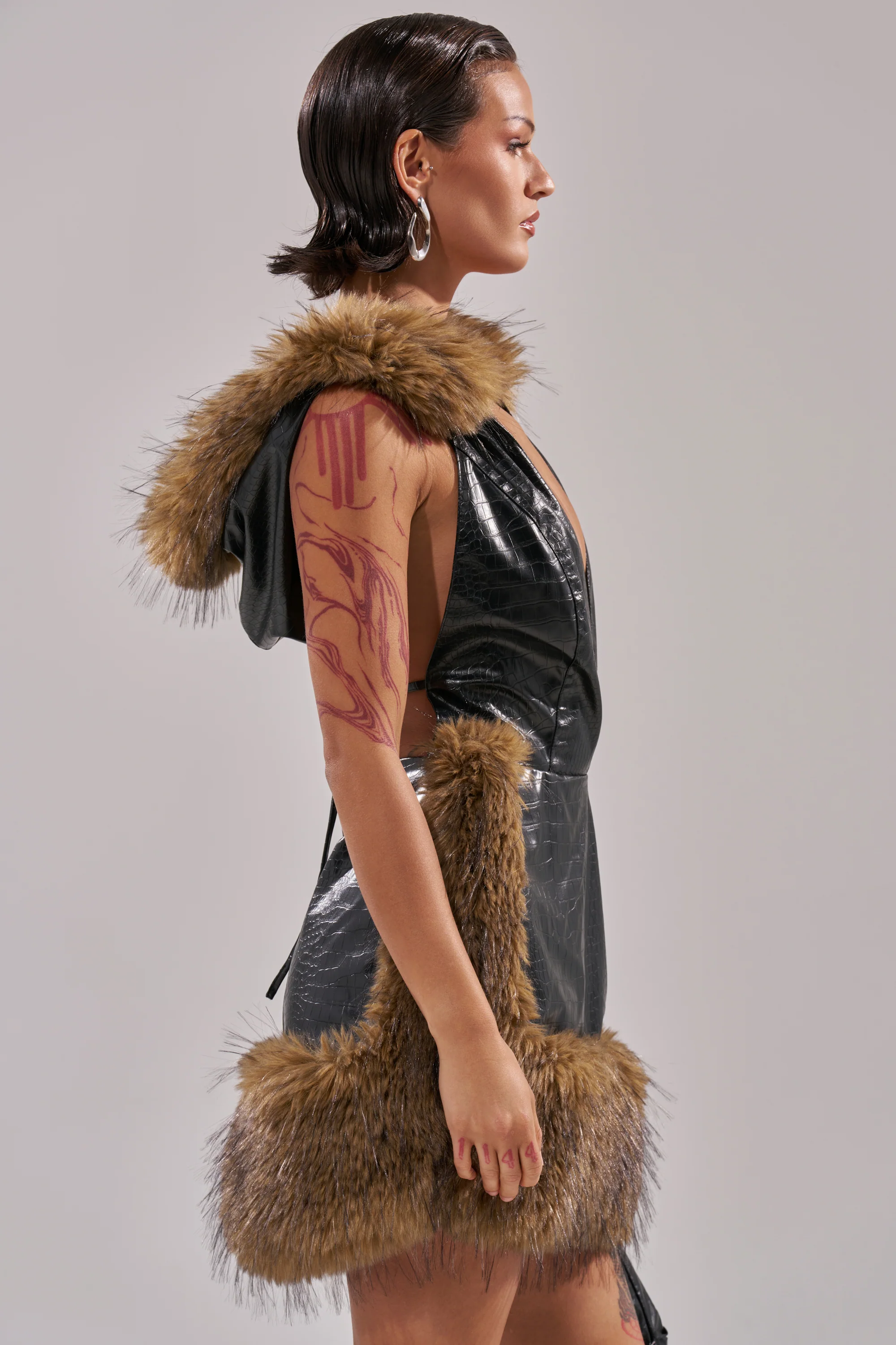 ATE DOWN PU MINI DRESS - Image 4