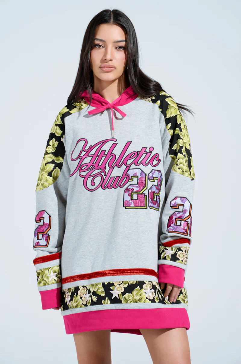 ATHLETIC BROCADE SWEATSHIRT DRESS - Image 2