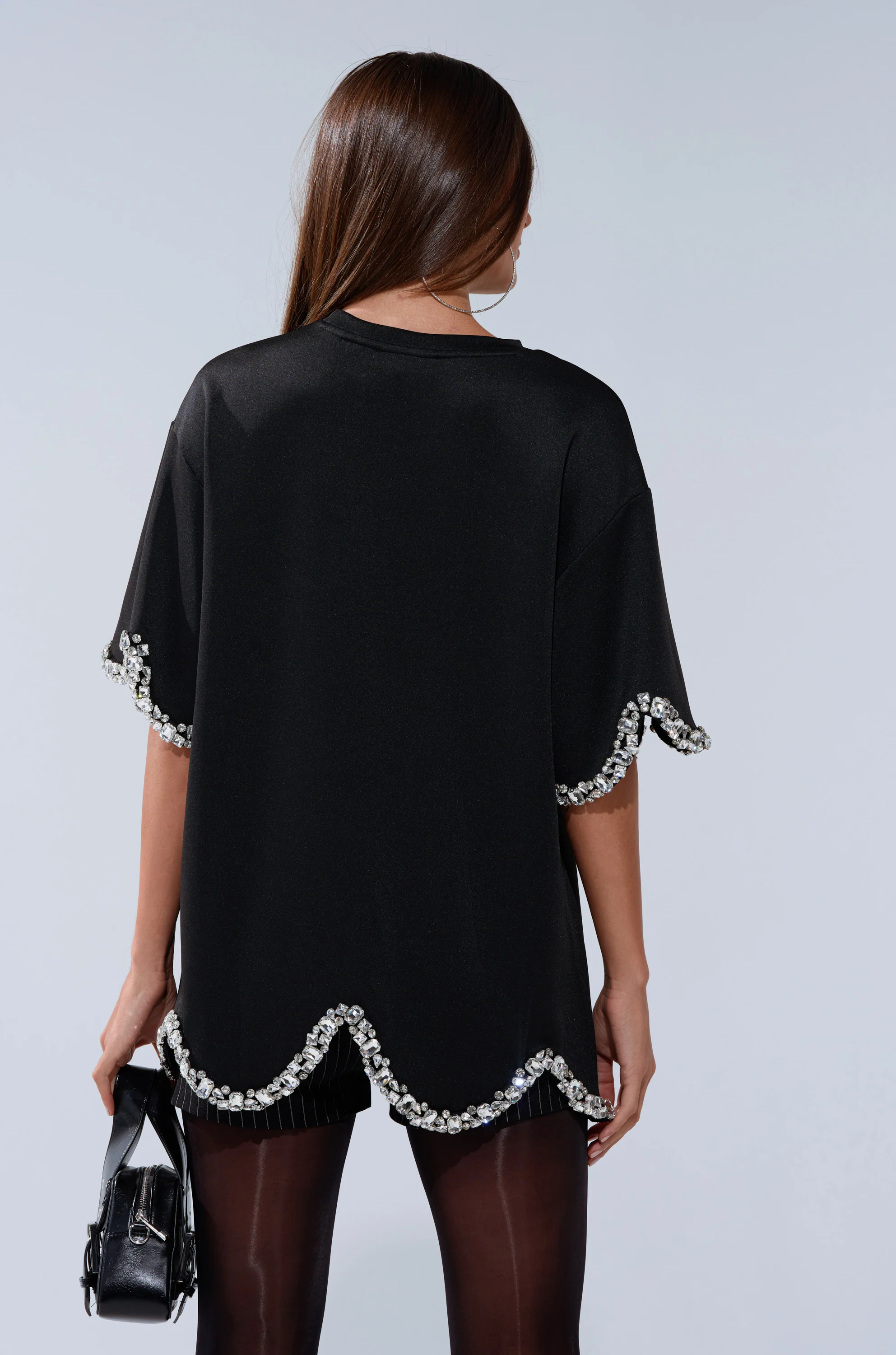 AT LEAST I'M ALIVE OVERSIZED TEE WITH RHINESTONES - Image 5