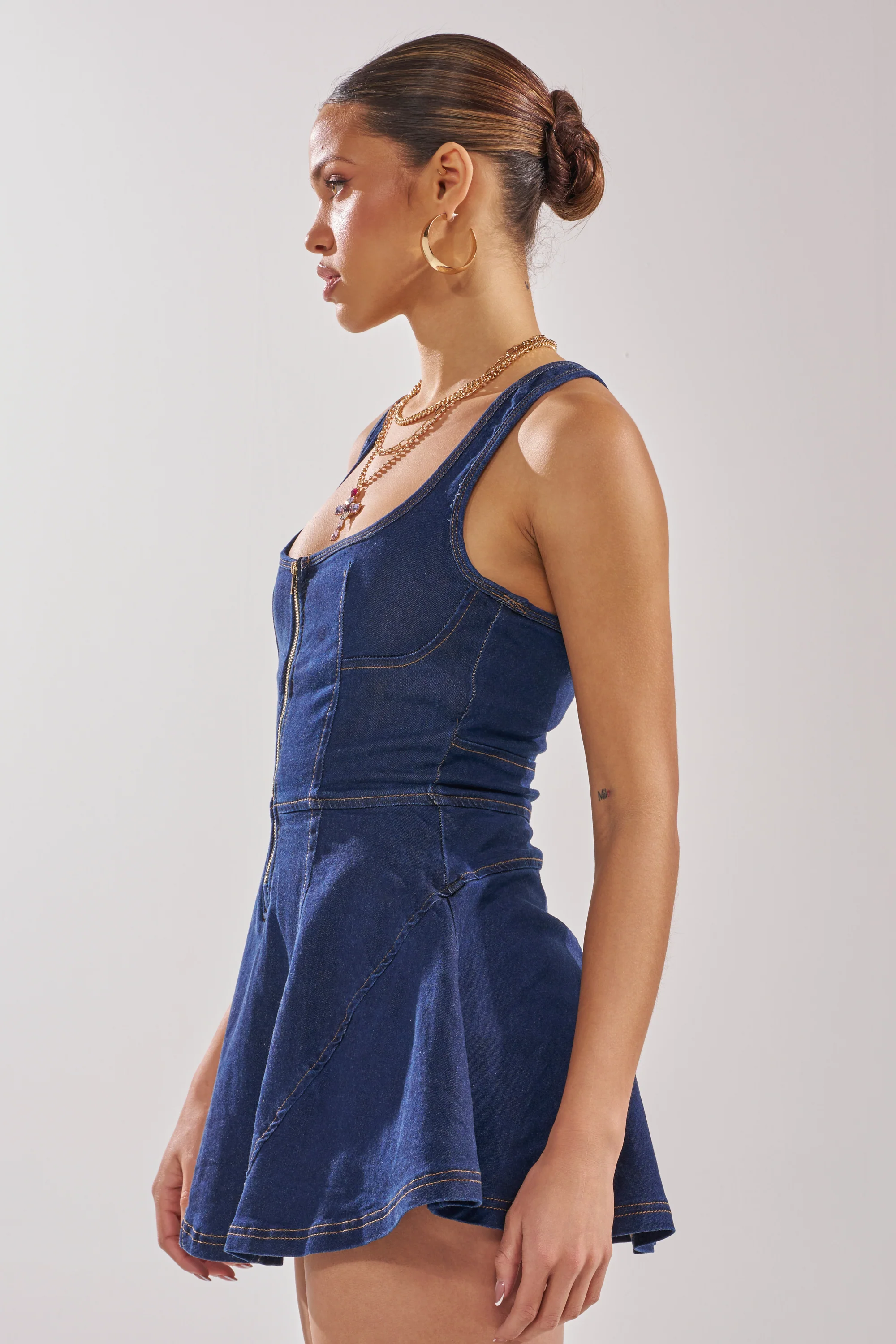 AUDREY DENIM MINI DRESS - Image 5