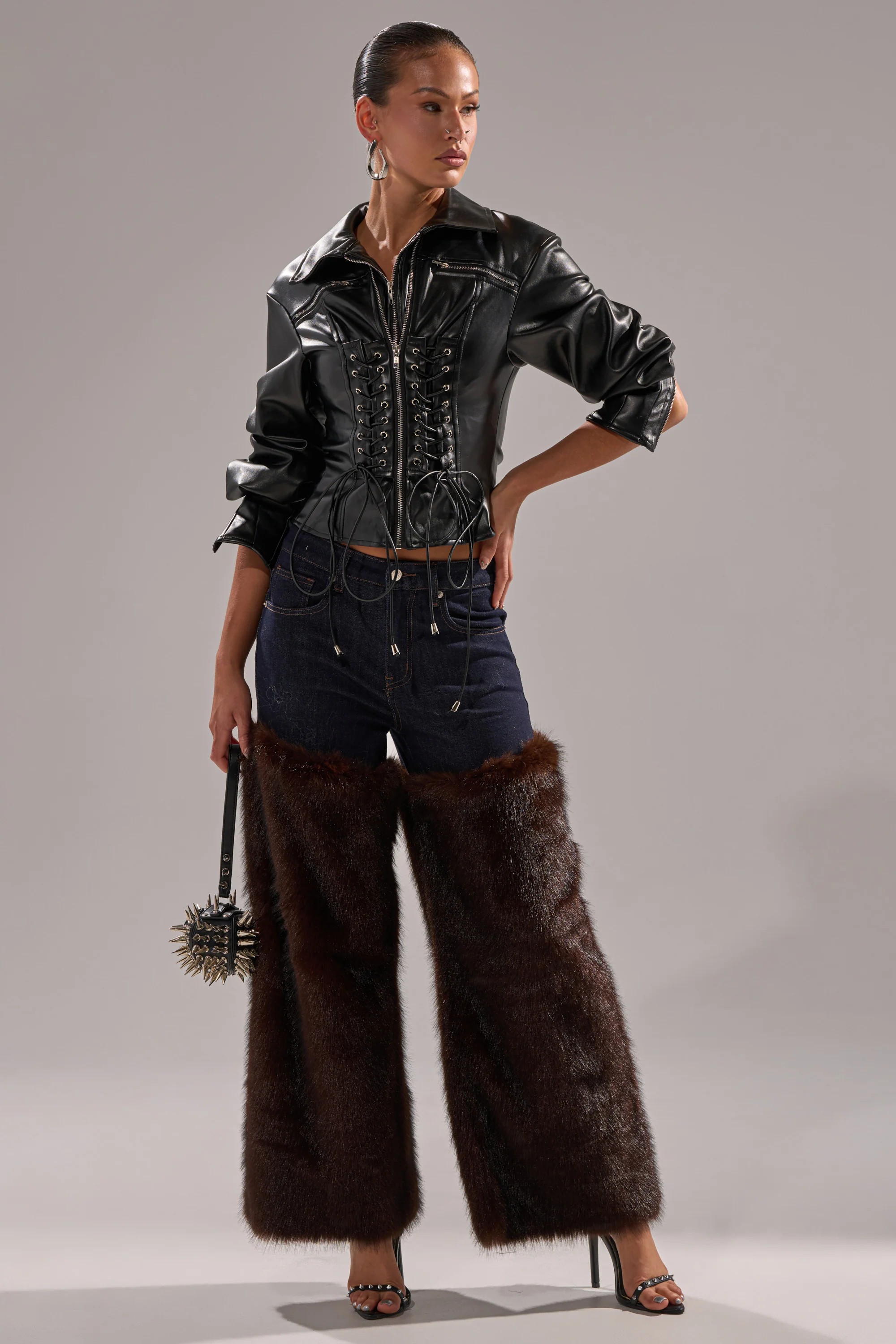 AUDREY FAUX LEATHER BLOUSE - Image 7
