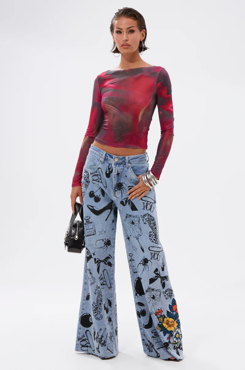 AURA LONG SLEEVE MESH TOP - Image 5