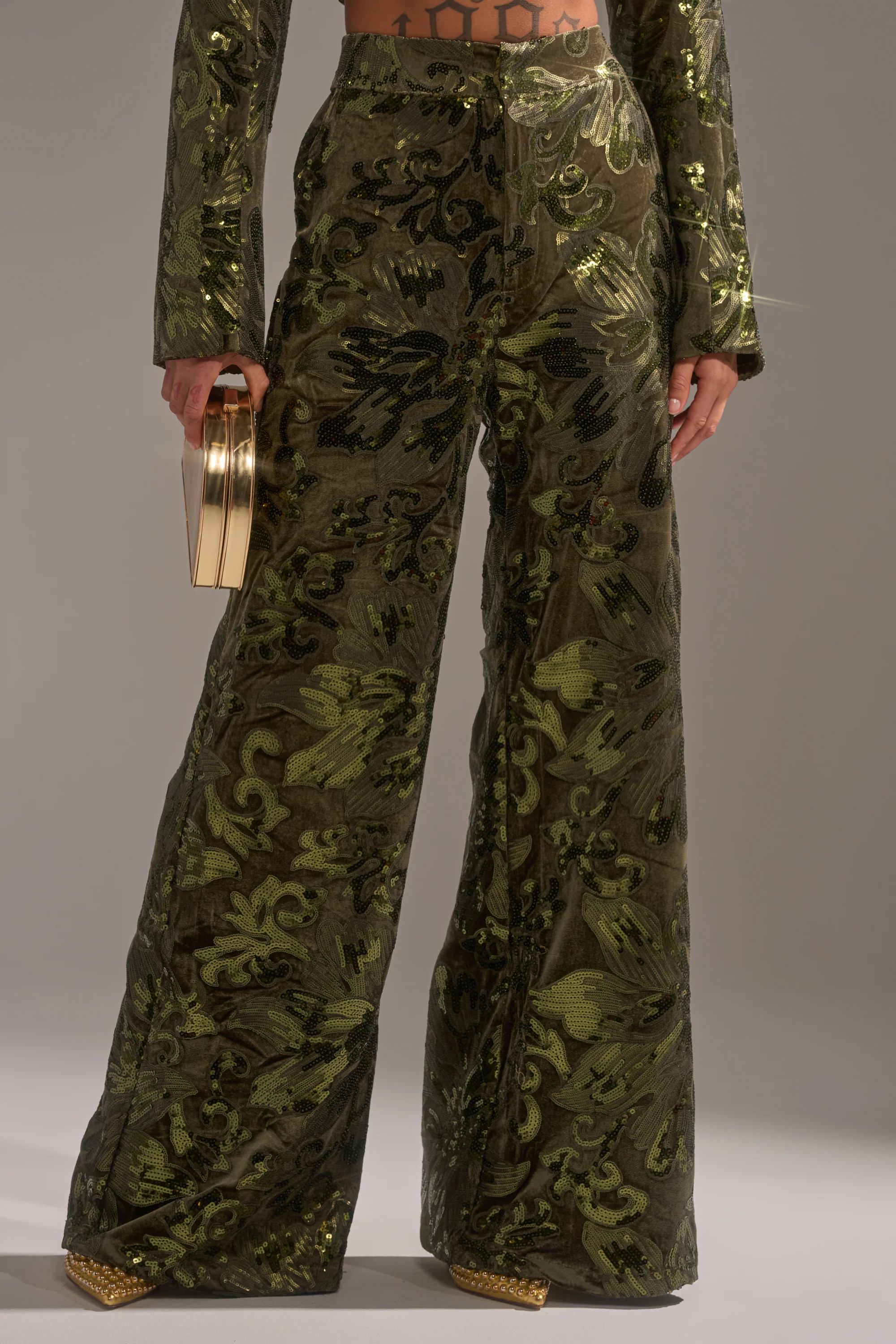 AURORA SEQUIN VELVET TROUSER - Image 2