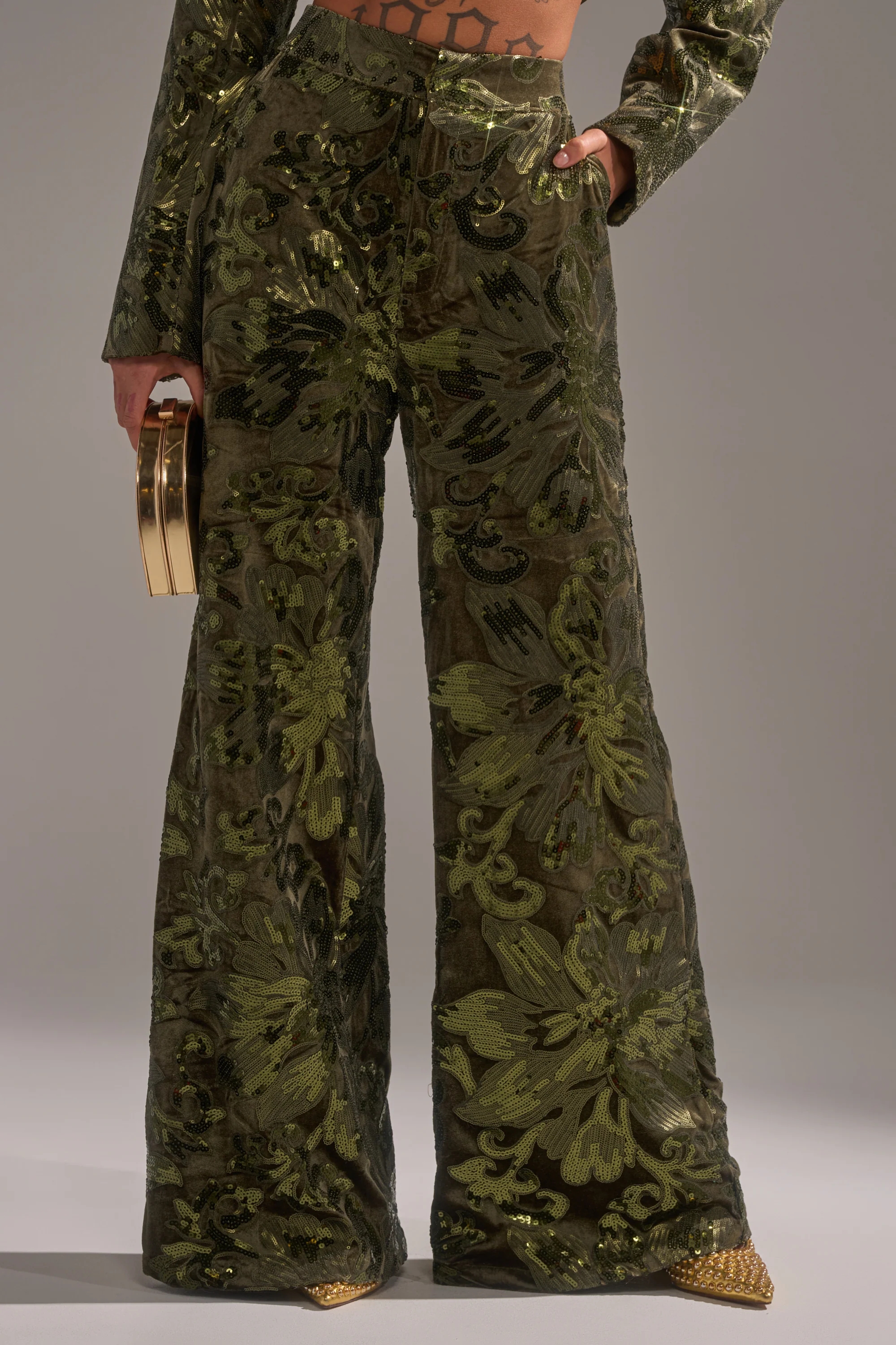 AURORA SEQUIN VELVET TROUSER - Image 3