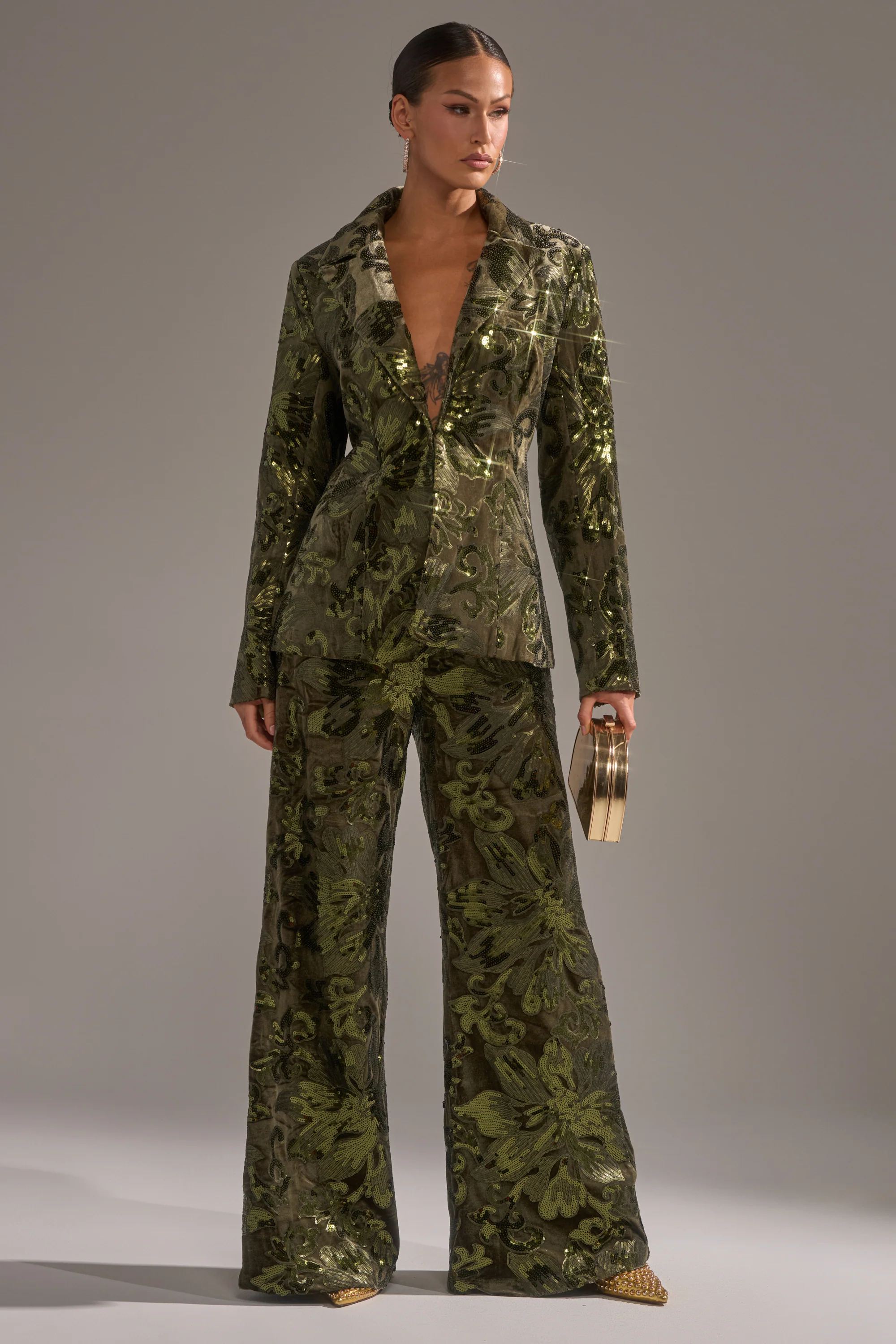 AURORA SEQUIN VELVET TROUSER - Image 6