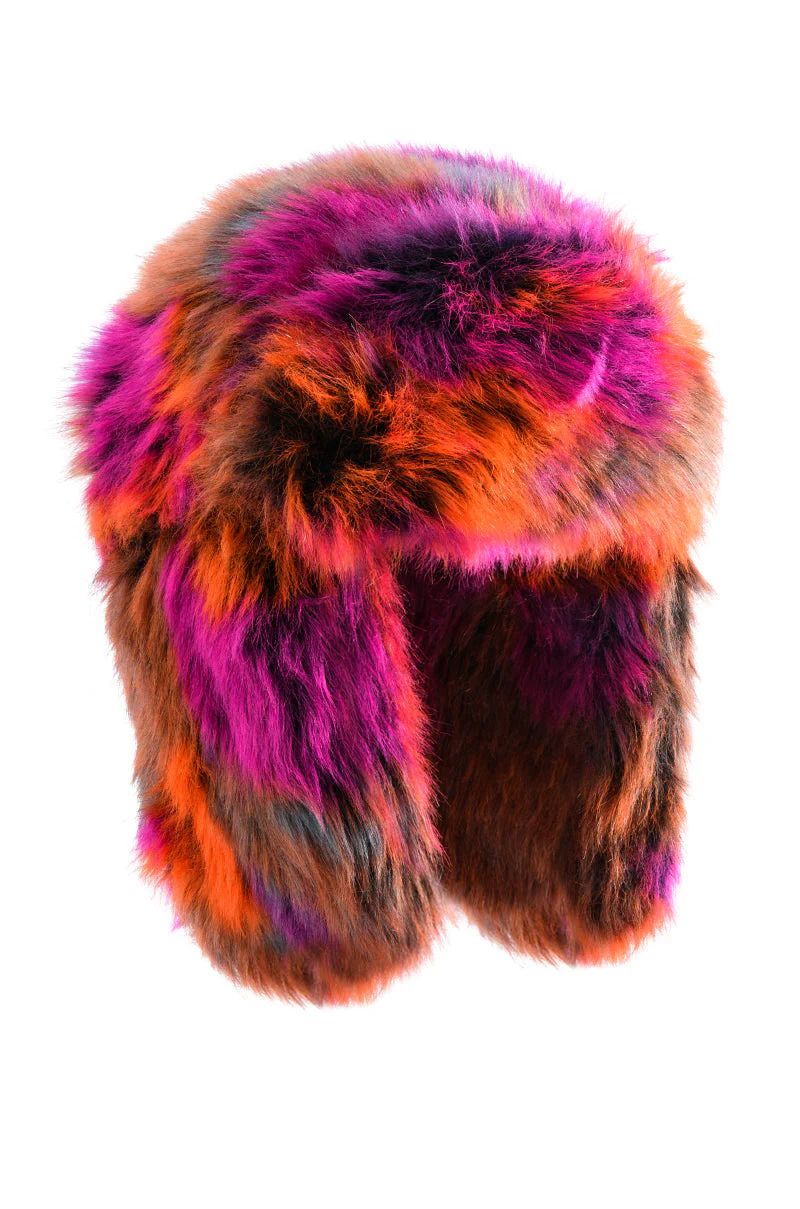 AVI FAUX FUR HAT IN MULTI - Image 4