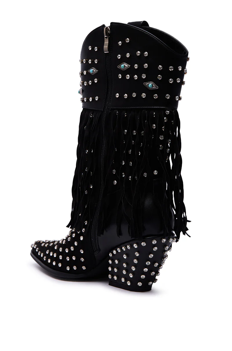 AZALEA WANG GREYSON BLACK BOOTIE - Image 6