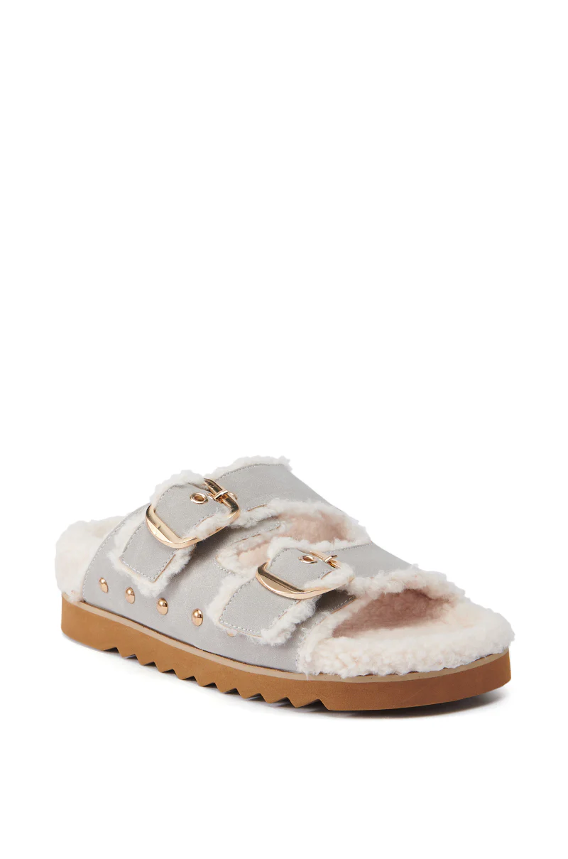 AZALEA WANG TRESOR GREY FUZZY SANDAL - Image 4
