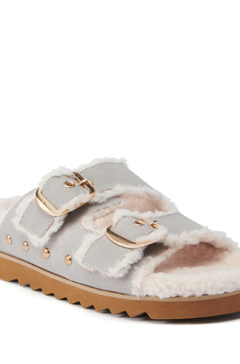 AZALEA WANG TRESOR GREY FUZZY SANDAL - Image 6