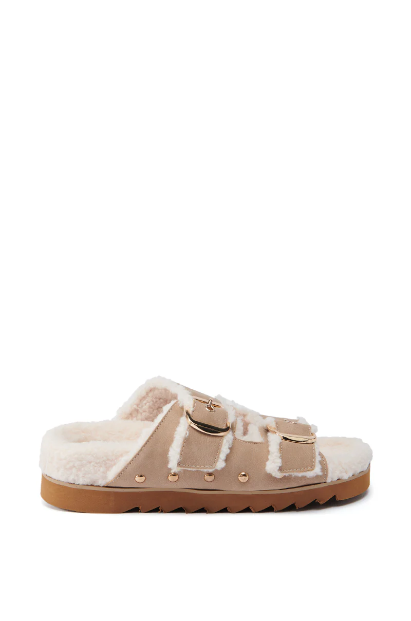 AZALEA WANG TRESOR TAN FUZZY SANDAL - Image 2