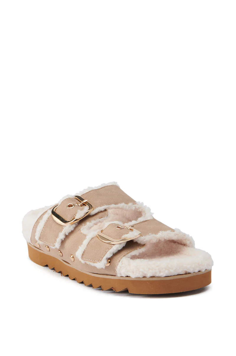 AZALEA WANG TRESOR TAN FUZZY SANDAL - Image 3