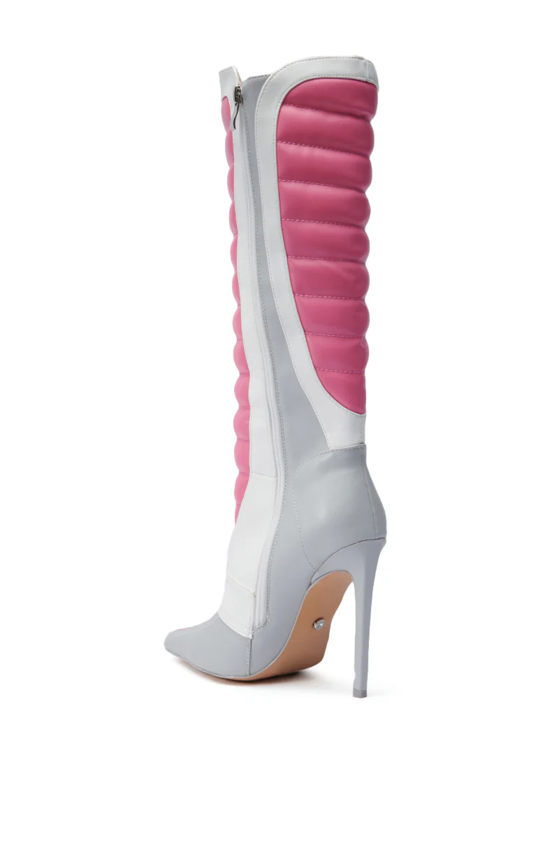 AZALEA WANG AMORETTA PINK COLOR BLOCK STILETTO BOOT - Image 5