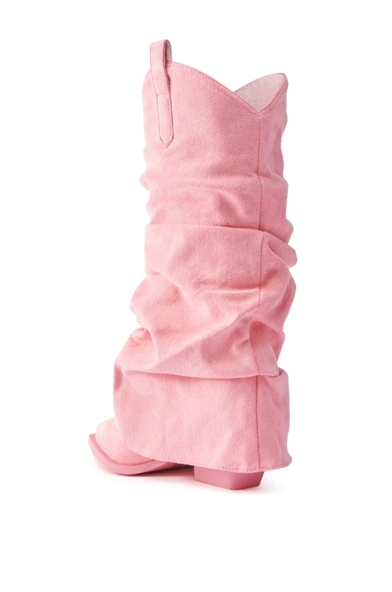 AZALEA WANG HAWKSTON BABY PINK FAUX SUEDE WESTERN BOOT - Image 6