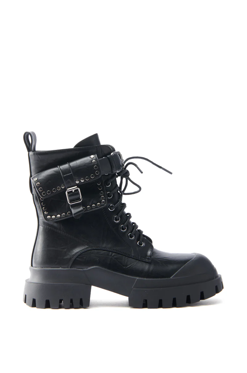 AZALEA WANG MEYERS BLACK COMBAT BOOT - Image 4