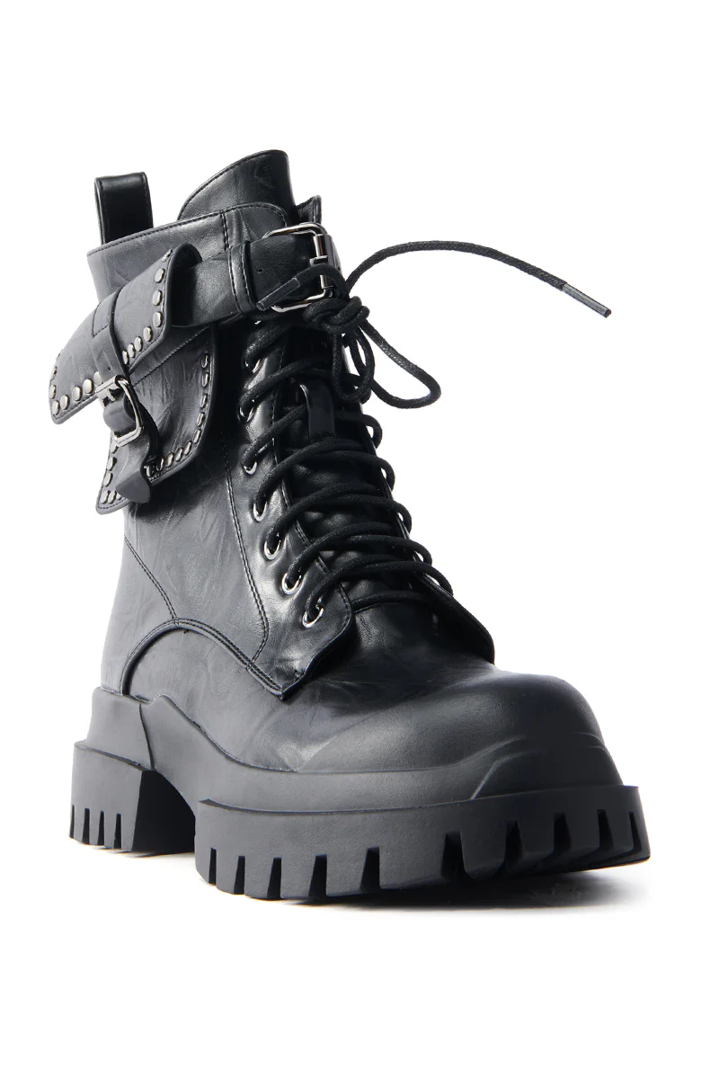AZALEA WANG MEYERS BLACK COMBAT BOOT - Image 5