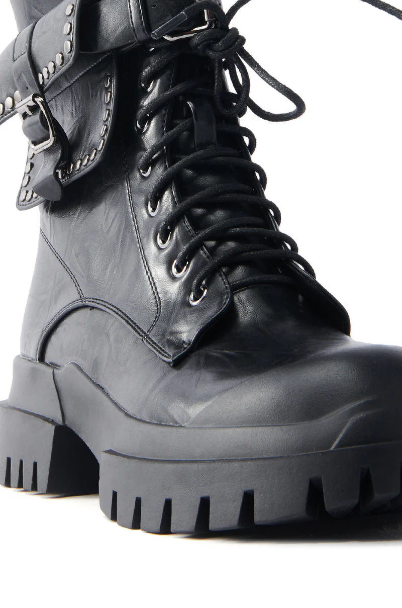 AZALEA WANG MEYERS BLACK COMBAT BOOT - Image 7