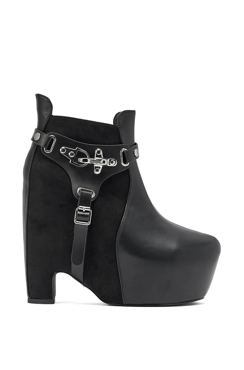 AZALEA WANG ABYSS BLACK WEDGE PLATFORM BOOTIE - Image 5