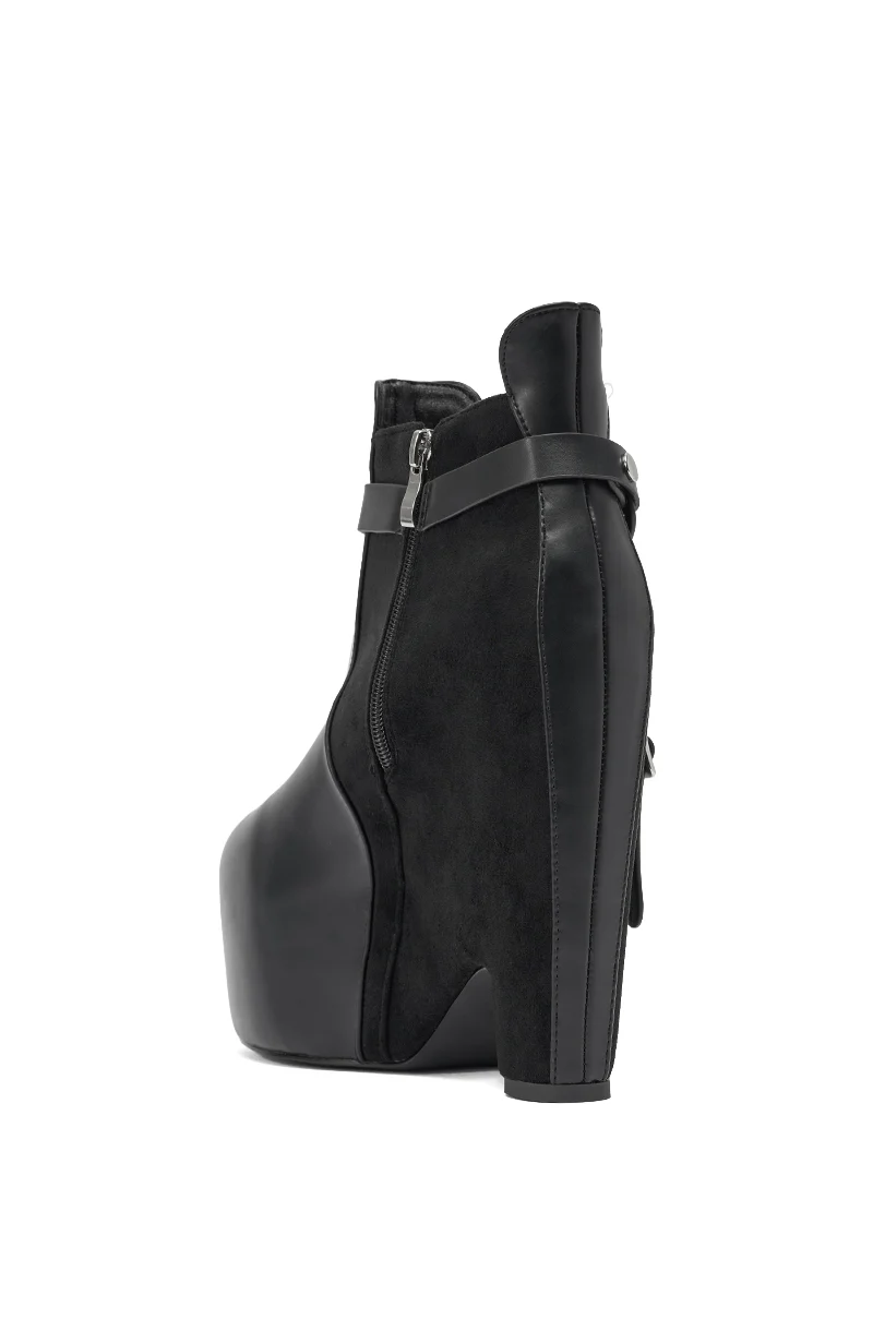 AZALEA WANG ABYSS BLACK WEDGE PLATFORM BOOTIE - Image 7