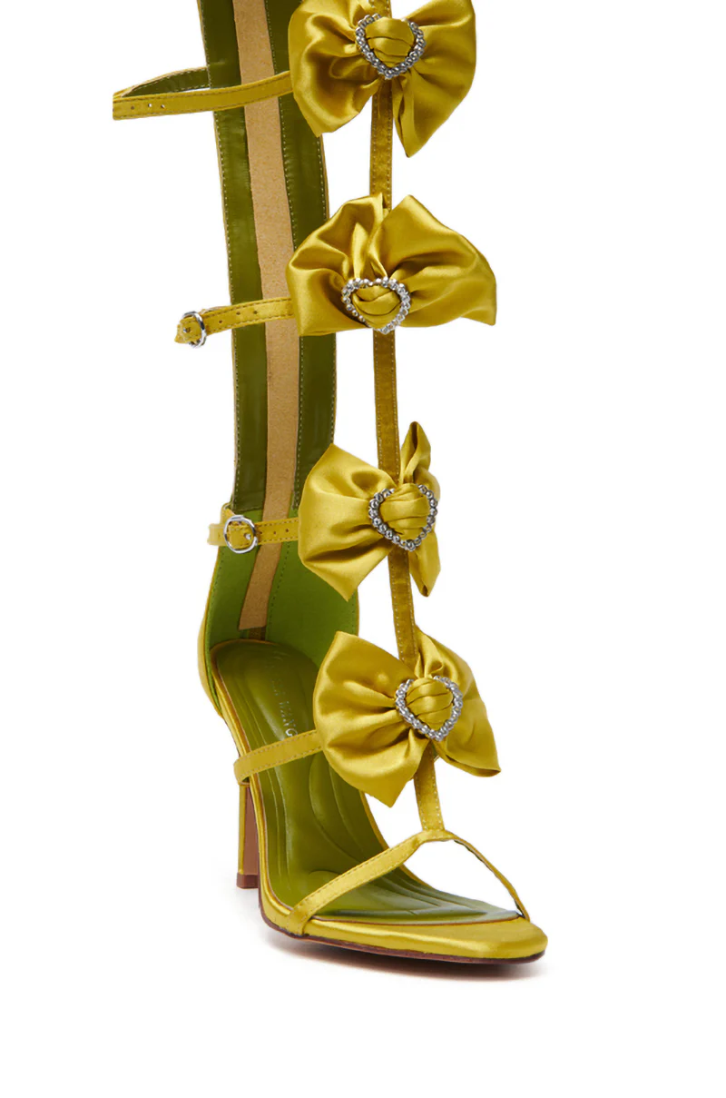 AZALEA WANG AERIN LIME BOW EMBELLISHED GLADIATOR STILETTO SANDAL - Image 7