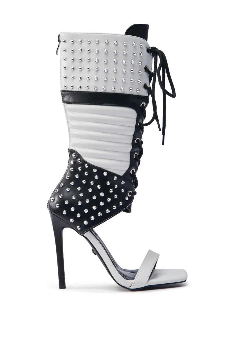 AZALEA WANG ALBERTO WHITE AND BLACK GLADIATOR SPORTY BOOT - Image 3