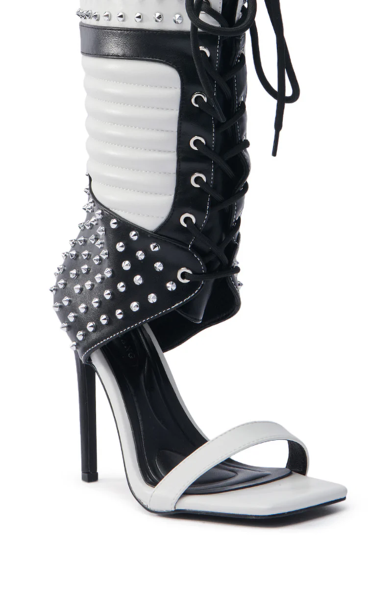 AZALEA WANG ALBERTO WHITE AND BLACK GLADIATOR SPORTY BOOT - Image 6