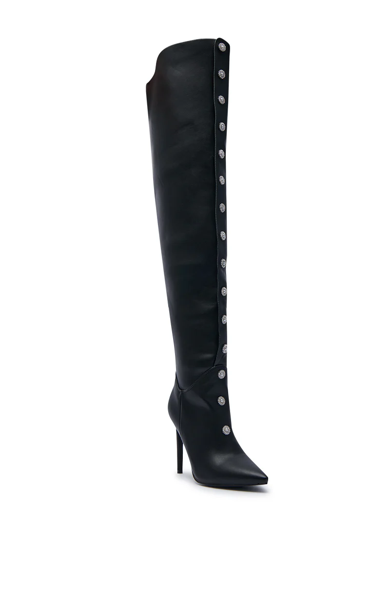 AZALEA WANG ALETTA BLACK EMBELLISHED STILETTO BOOT - Image 6
